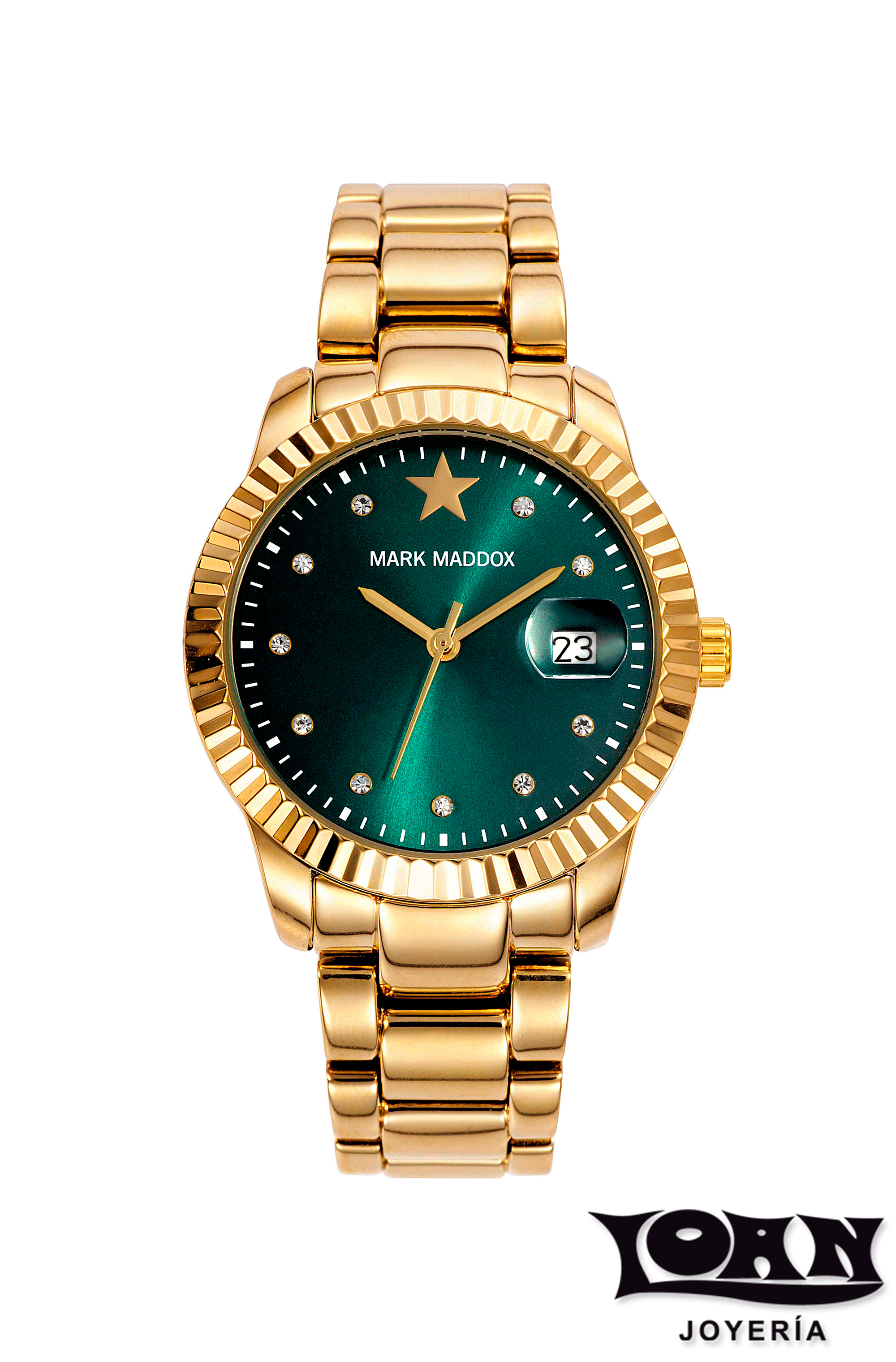 Reloj Mark Maddox Mujer Verde y Dorado
