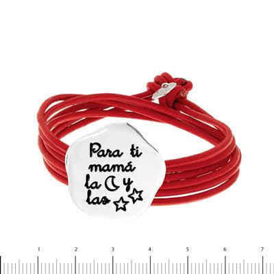 pulsera personalizada cuerdas cuero dia madre