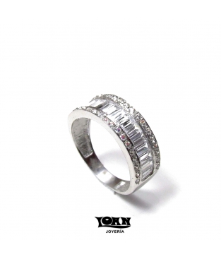 Anillo de Oro Blanco y Circonitas Anillo de Oro Blanco y Circonitas